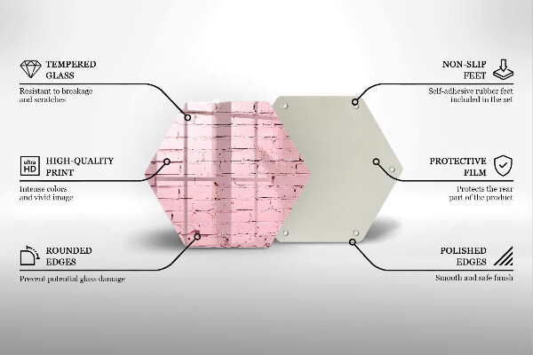 Glas Herdabdeckplatte Pastellfarbene Ziegelwand
