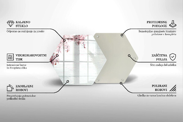 Glas Herdabdeckplatte Blumen auf den Brettern