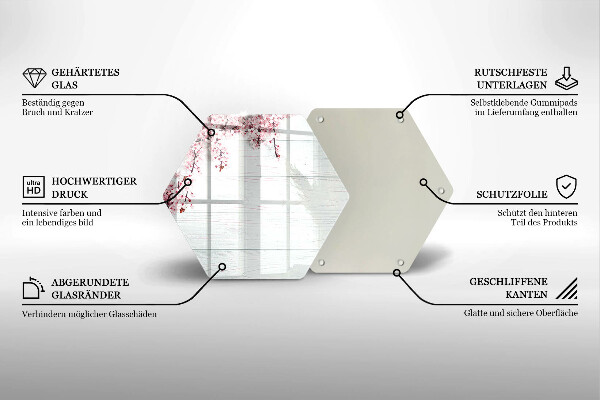 Glas Herdabdeckplatte Blumen auf den Brettern
