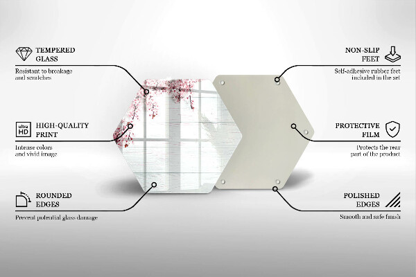 Glas Herdabdeckplatte Blumen auf den Brettern