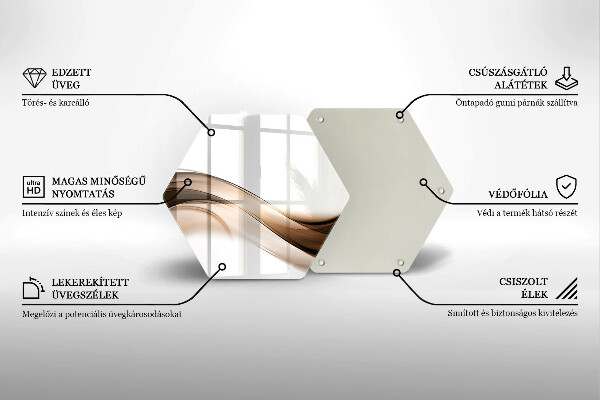 Glas Herdabdeckplatte Abstrakte braune Linien