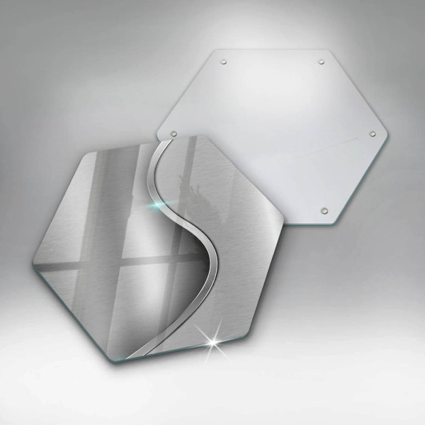 Glas Ceranfeldabdeckung Abstraktes silbernes Metall