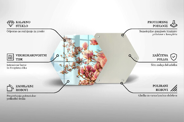 Glas Herdabdeckplatte Rosa Blumenbaum