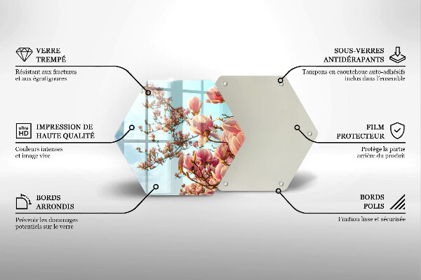 Glas Herdabdeckplatte Rosa Blumenbaum