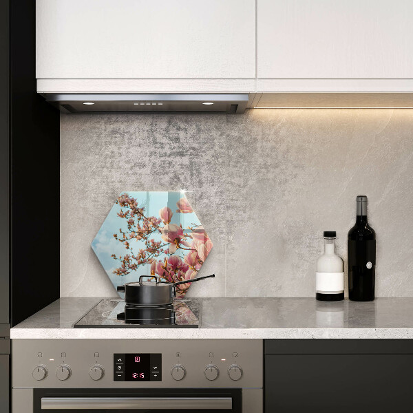 Glas Herdabdeckplatte Rosa Blumenbaum