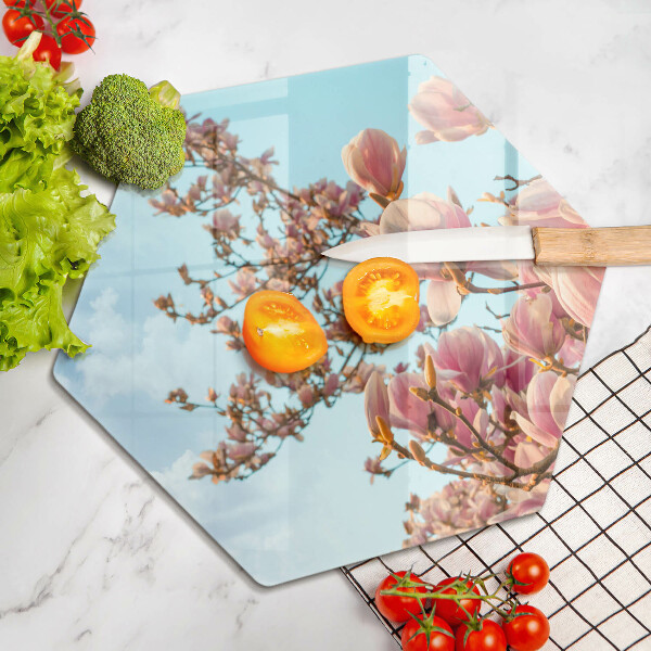 Glas Herdabdeckplatte Rosa Blumenbaum