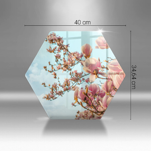 Glas Herdabdeckplatte Rosa Blumenbaum