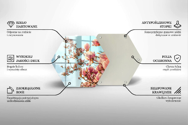 Glas Herdabdeckplatte Rosa Blumenbaum