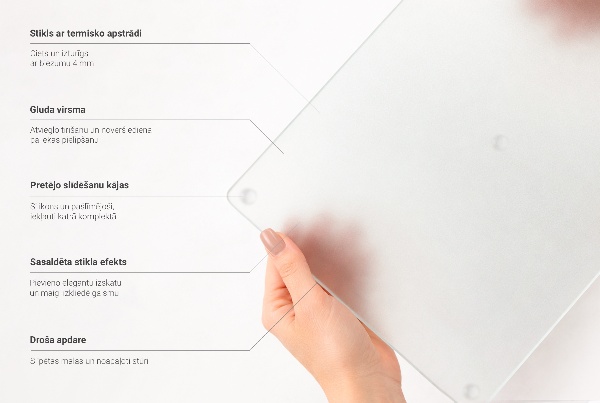 Sechseckiges Schneidebrett aus Glas in der Höhe 40 cm