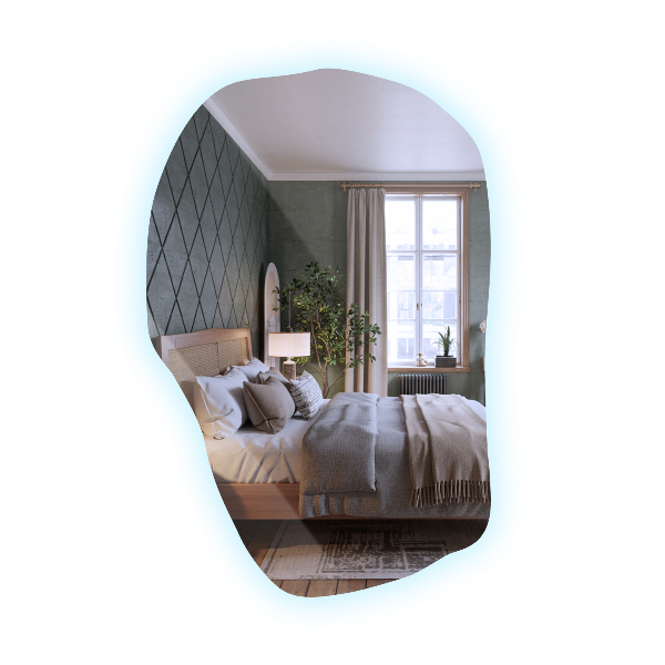 Asymmetrischer spiegel beleuchtet einzigartig 70x46 cm