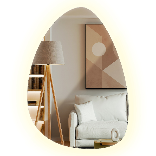 Ei-Spiegel mit LED-Beleuchtung 50x70 cm