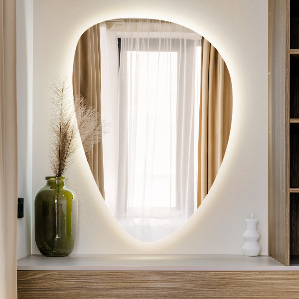 Ei-Spiegel mit LED-Beleuchtung 50x70 cm
