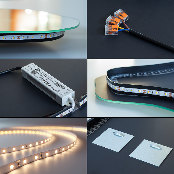 LED Spiegel in asymmetrischer Eiform 64x90 cm