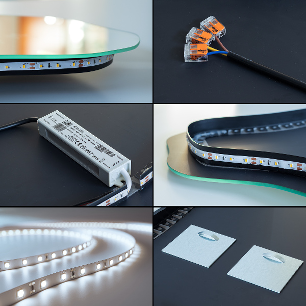 LED Spiegel in asymmetrischer Eiform 64x90 cm