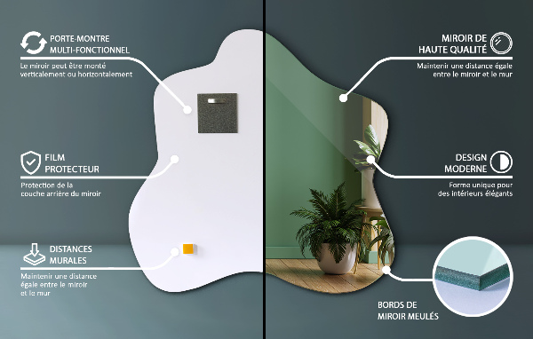 Spiegel Klecks asymmetrischer 48x48 cm