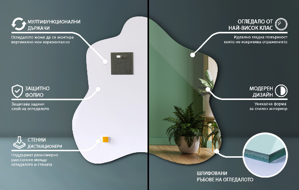 Spiegel Klecks asymmetrischer 48x48 cm