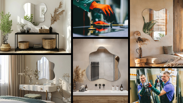 Spiegel Klecks asymmetrischer 48x48 cm