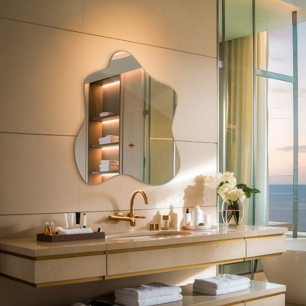 Spiegel Klecks asymmetrischer 77x77 cm