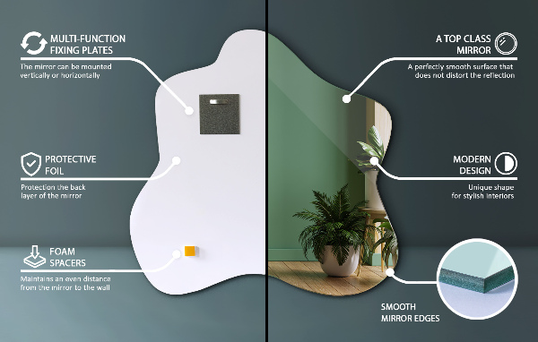 Spiegel Klecks asymmetrischer 77x77 cm