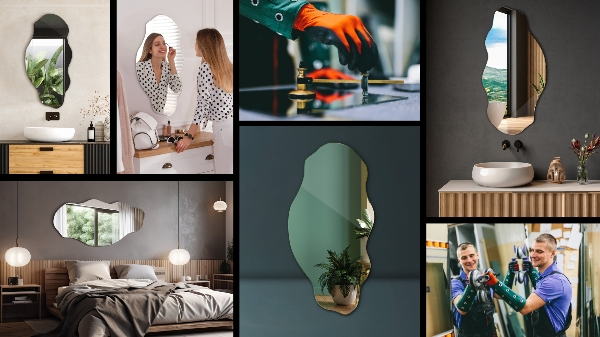 Spiegel unförmig Fleck 50x100