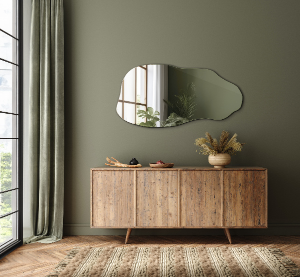 Asymetrischer Spiegel rahmenloses stilvolles Accessoire 45x90