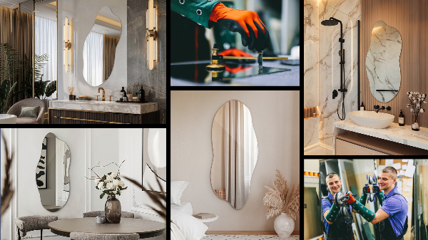 Unförmiger spiegel modern 45x100 cm