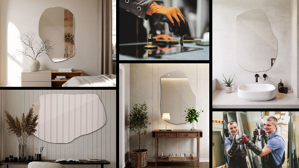 Organischer spiegel stilvoller 90x59 cm