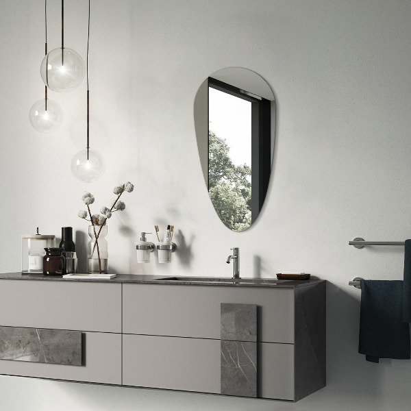 Spiegel tropfenform ohne rahmen 35x70 cm