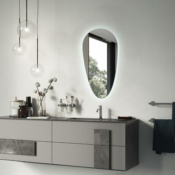 Spiegel tropfen mit beleuchtung 40x80 cm