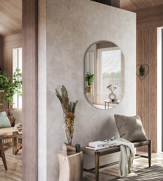 Großer spiegel oval ohne rahmen 52x90 cm