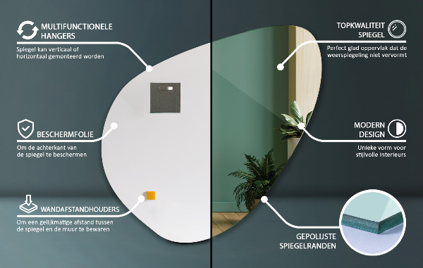 Spiegel organischer 58x58 cm