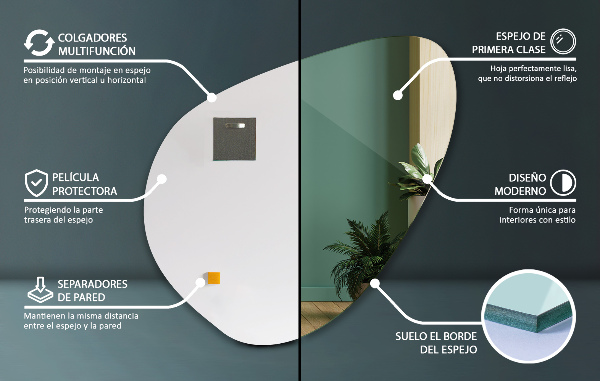 Spiegel organisch 68x67 cm