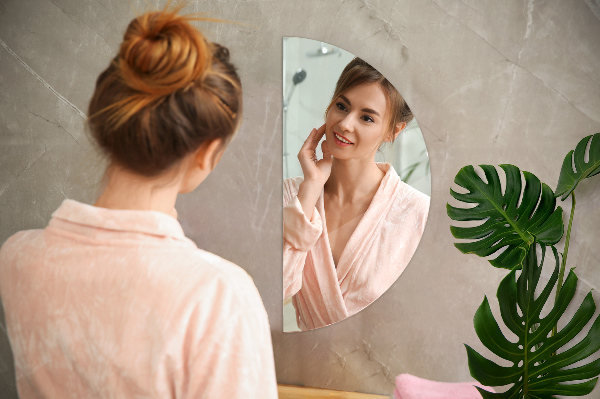 Rahmenlos halbrunder spiegel 30x60 cm