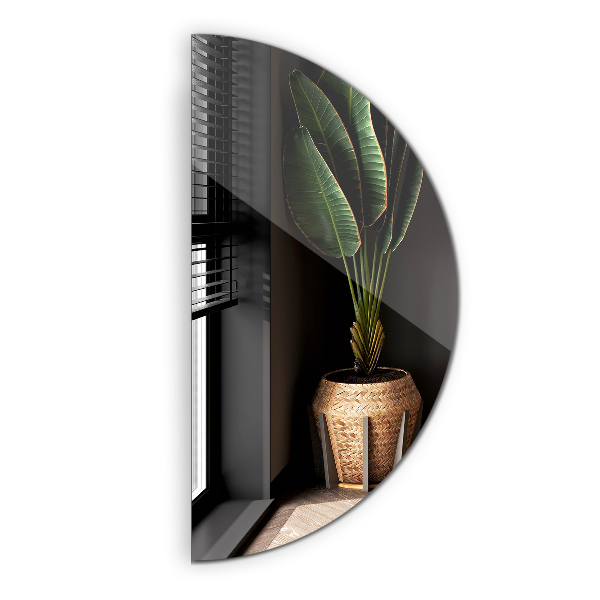 Wand halbrunder spiegel ohne rahmen 35x70 cm