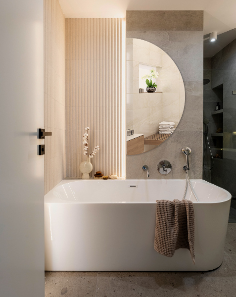 Modern halbrunder spiegel ohne rahmen 40x80 cm