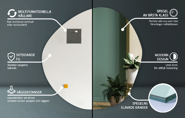 Deko organischer spiegel ohne rahme 87x86 cm