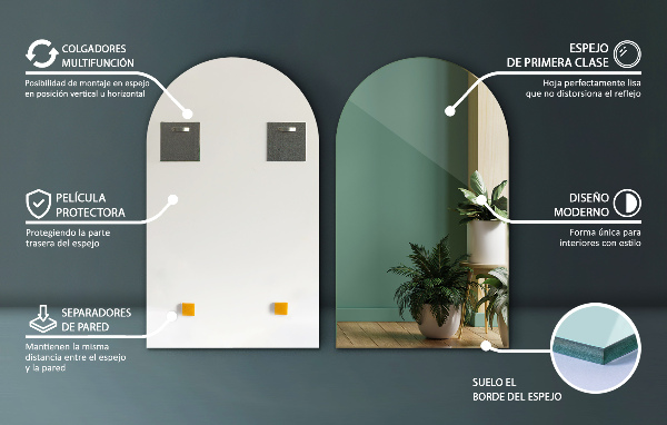 Halb ovaler spiegel 50x90 cm