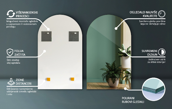 Halb ovaler spiegel 50x90 cm