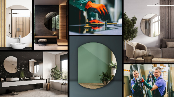 Abgeschnittener spiegel 84x100 cm