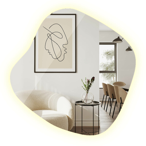 Unregelmäßiger spiegel mit led 68x67 cm