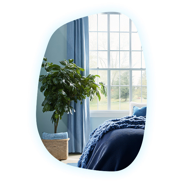 Organischer spiegel mit beleuchtung 68x47 cm