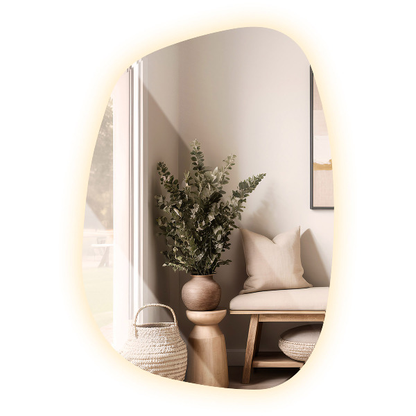 Led organische spiegel 91x66 cm