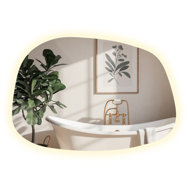 Led organische spiegel 91x66 cm