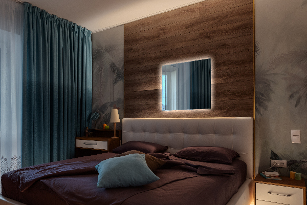 Badezimmer spiegel rechteckiger mit licht 50x50 cm