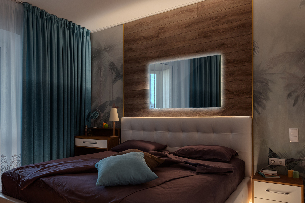 Bad spiegel rechteckiger mit beleuchtung 60x40 cm