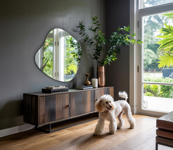 Asymmetrischer klecksform Spiegel original 58x59 cm