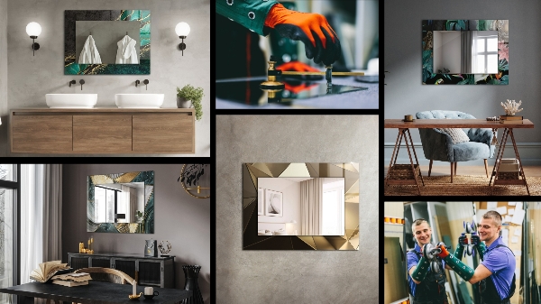 Spiegel ornamente Lila florale Muster