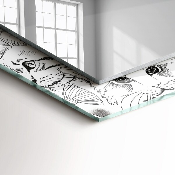 Spiegel mit motivdruck Katzen mit Fliege