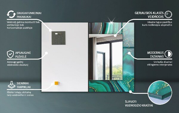 Spiegel mit zierrahmen Tropische Blätter