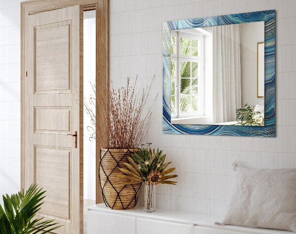 Dekorativer spiegel Abstrakte blaue Wellen